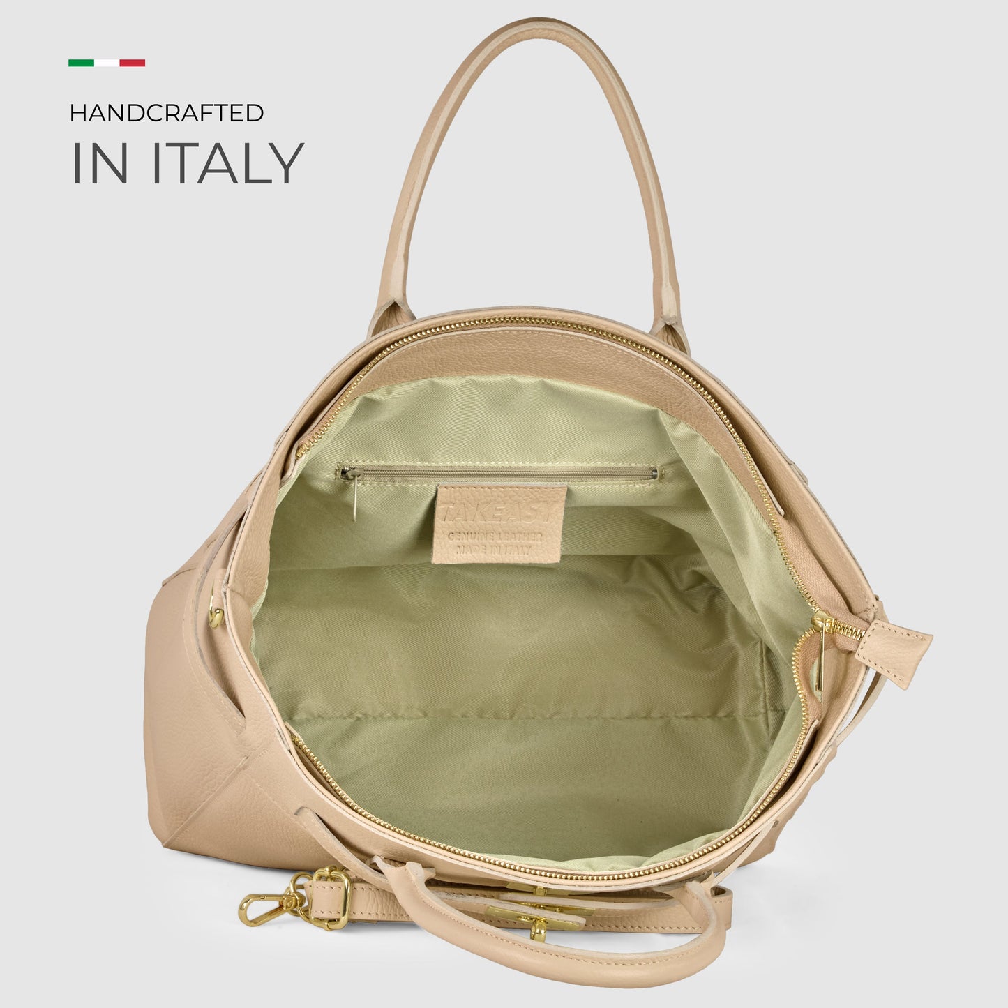 Italian Genuine Calf Leather Top-Handle Bag 233233