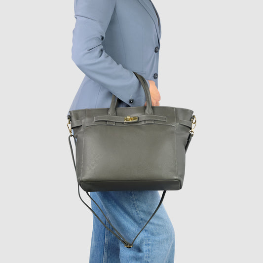 Italian Genuine Calf Leather Top-Handle Bag 233233