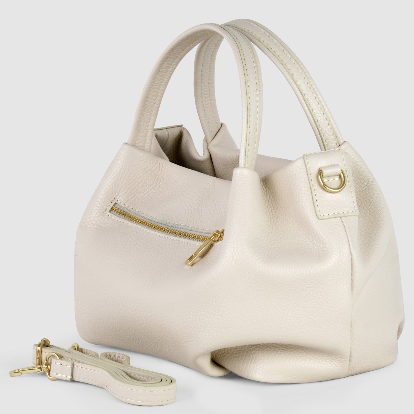 Italian Genuine Calf Leather Top-Handle Bag 322055