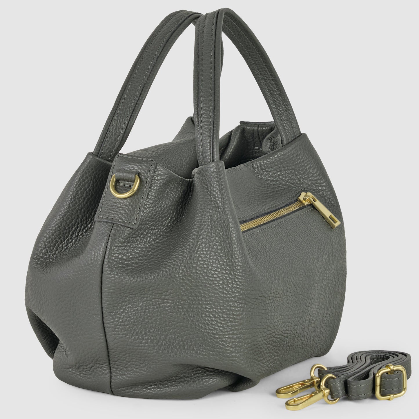 Italian Genuine Calf Leather Top-Handle Bag 322055