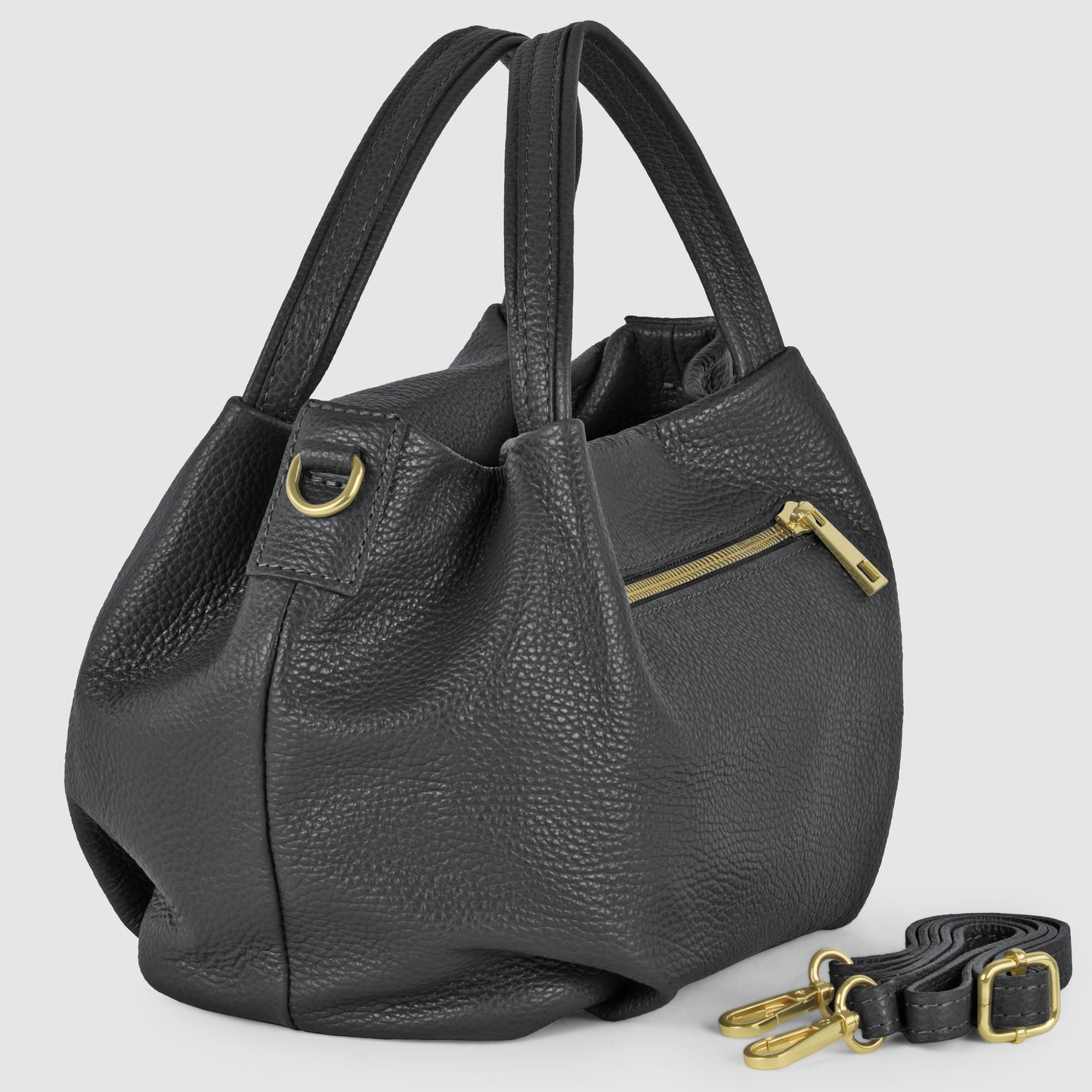 Italian Genuine Calf Leather Top-Handle Bag 322055