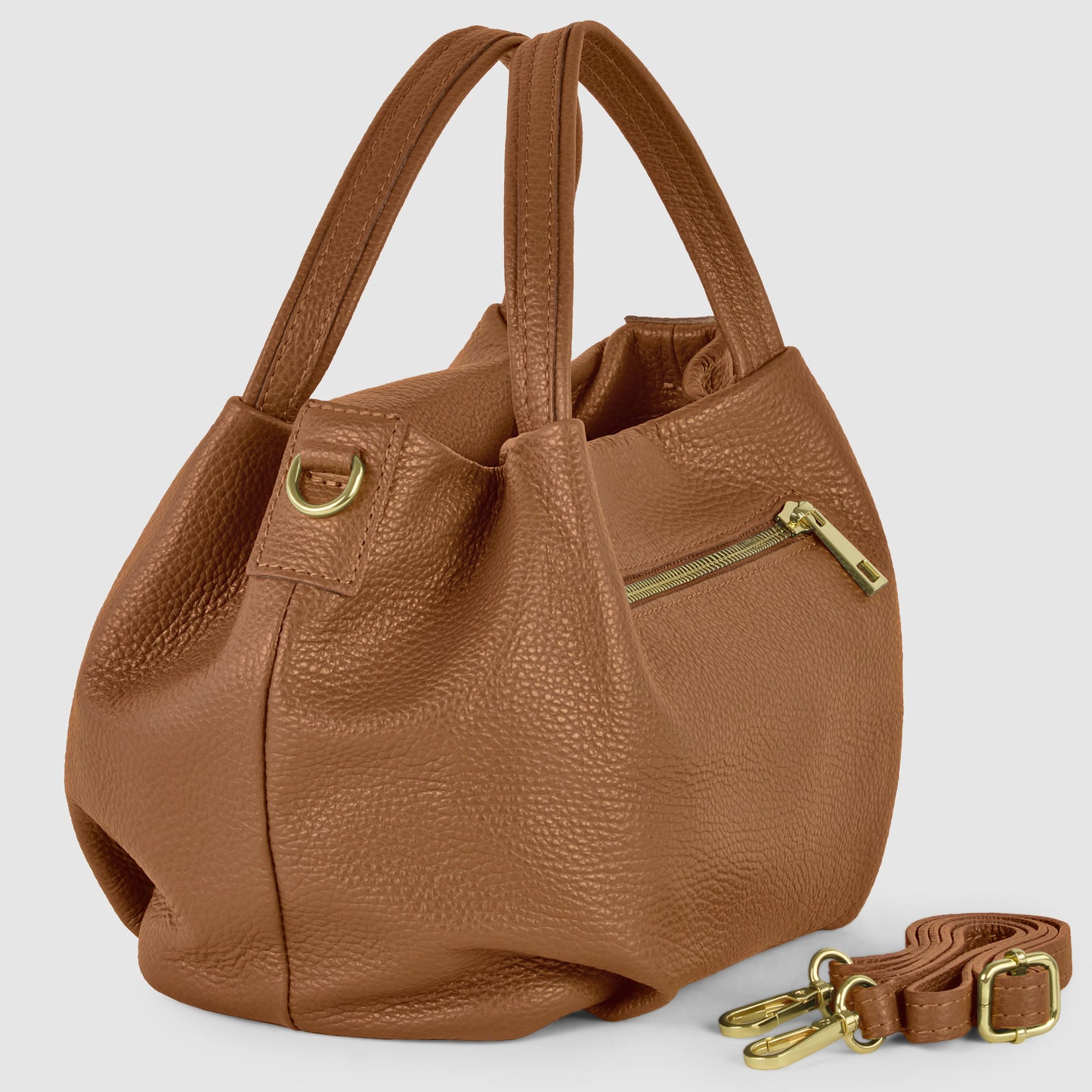 Italian Genuine Calf Leather Top-Handle Bag 322055
