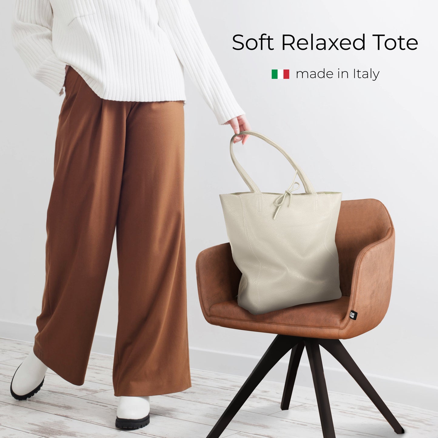 Italian Genuine Calf Leather Tote Bag 201718
