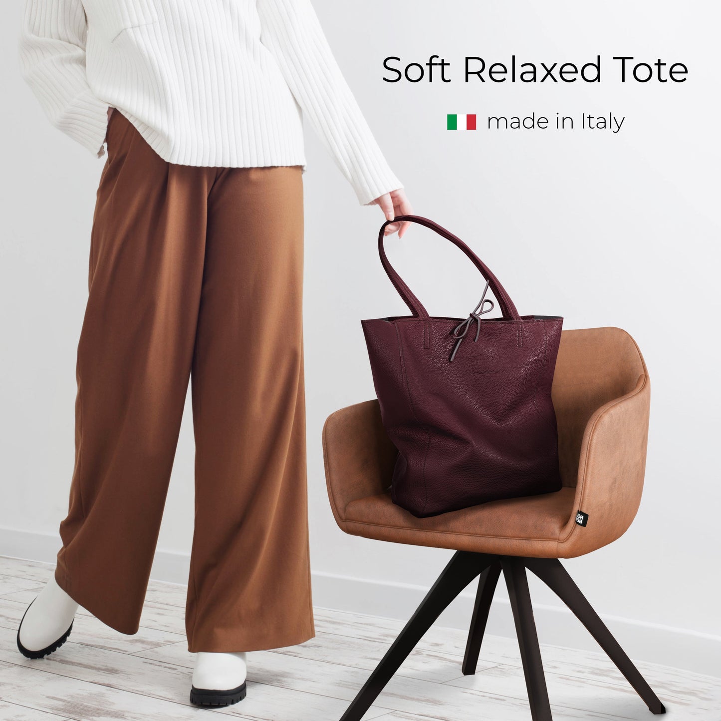 Italian Genuine Calf Leather Tote Bag 201718