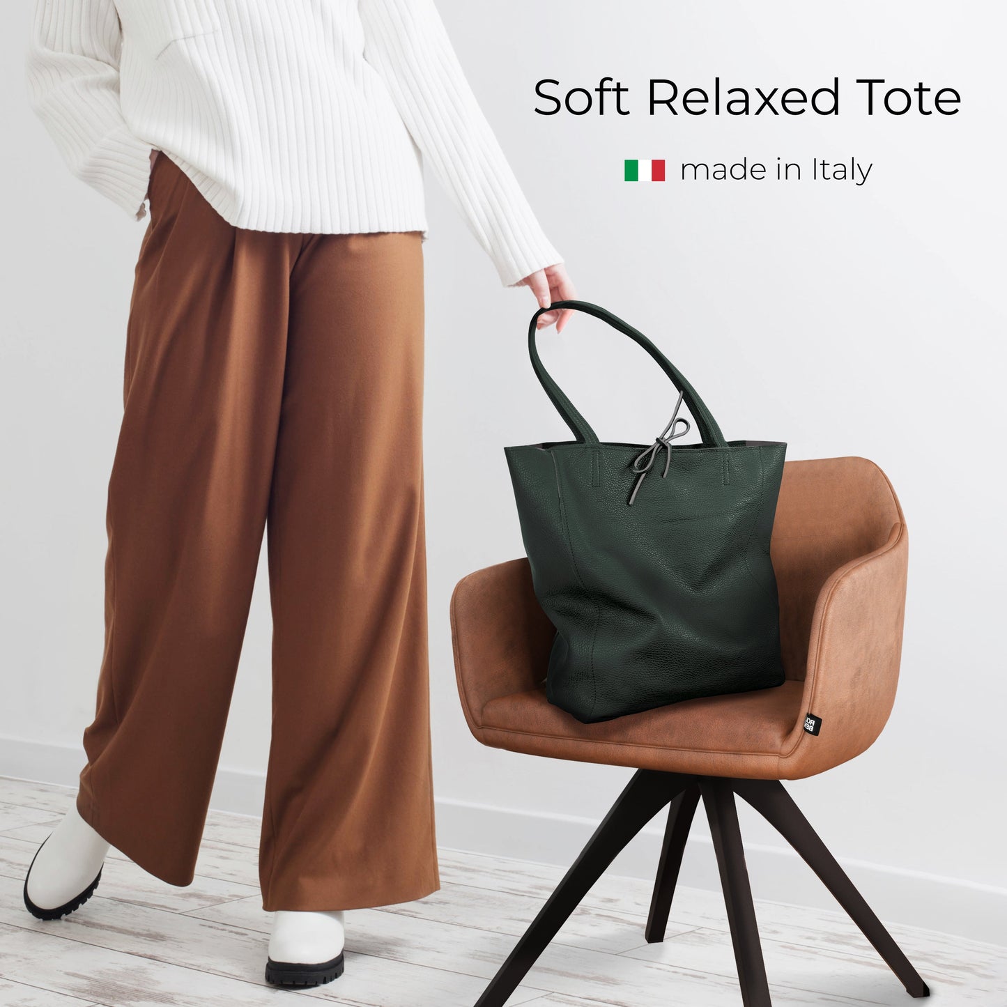 Italian Genuine Calf Leather Tote Bag 201718