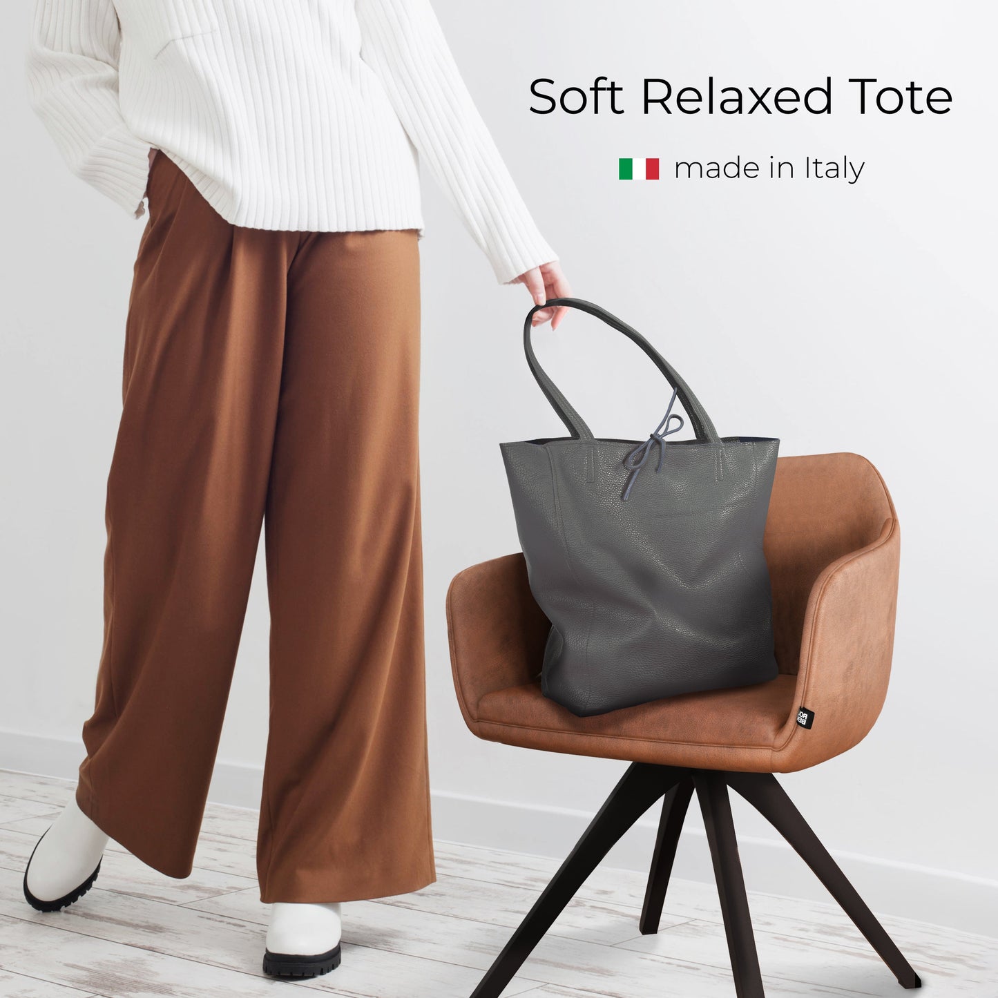Italian Genuine Calf Leather Tote Bag 201718