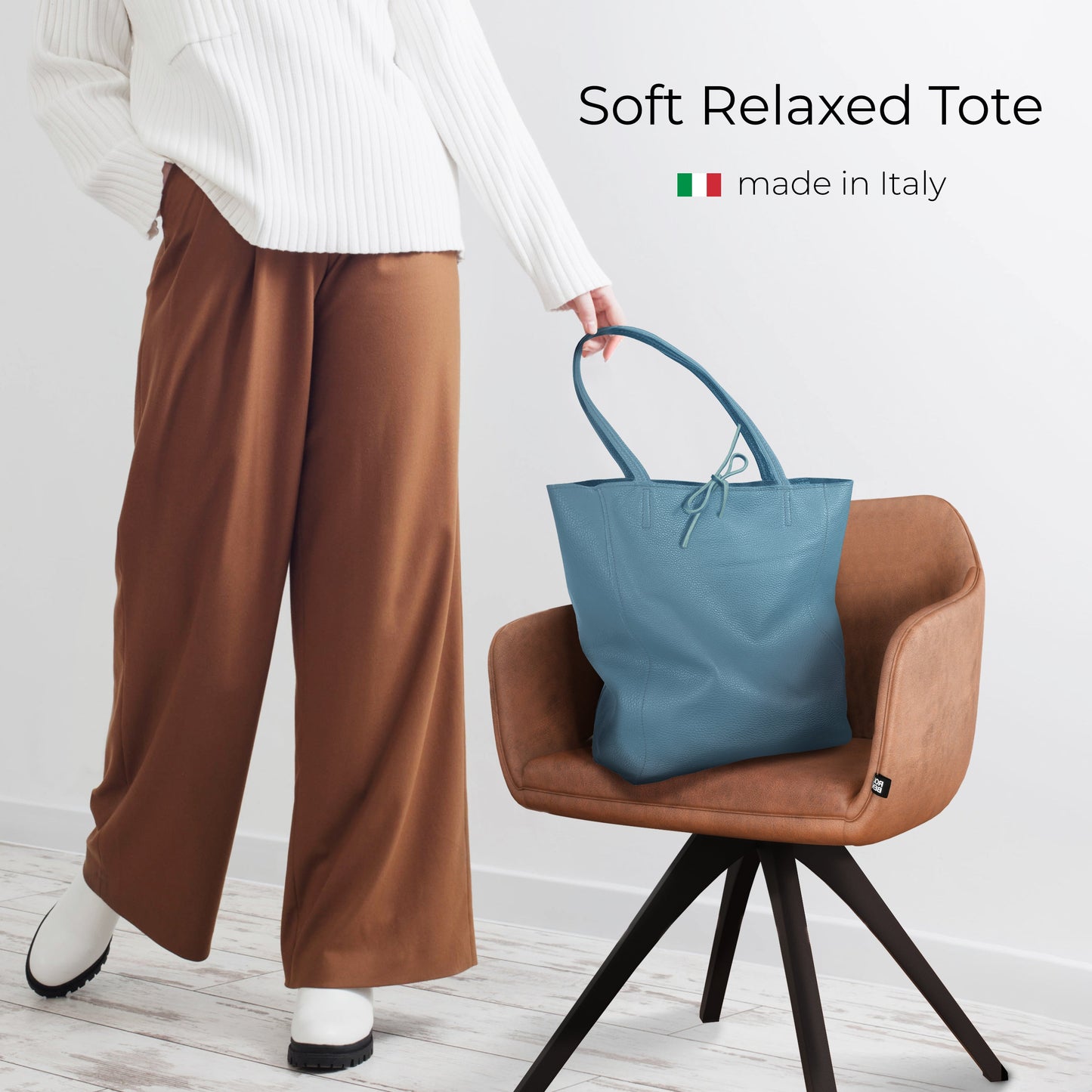 Italian Genuine Calf Leather Tote Bag 201718