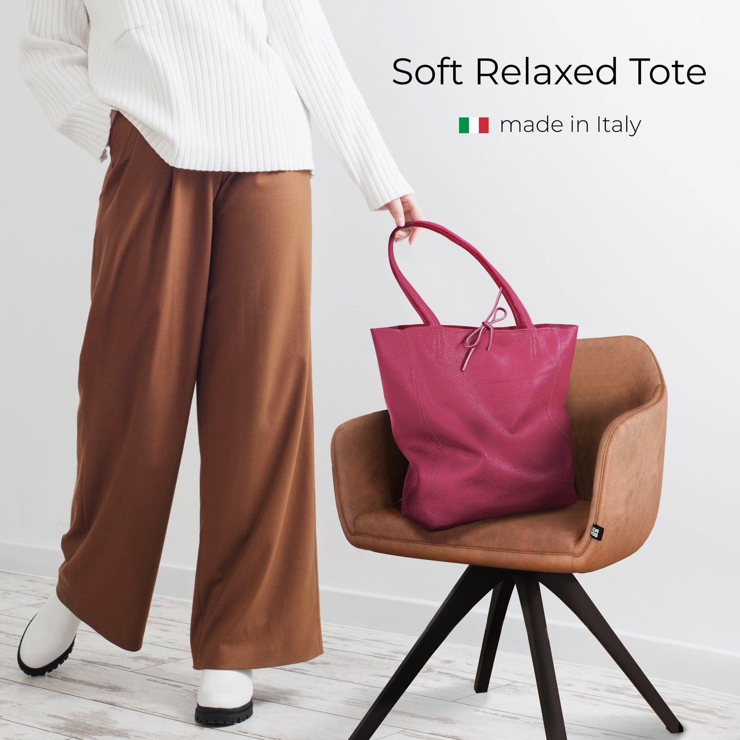 Italian Genuine Calf Leather Tote Bag 201718