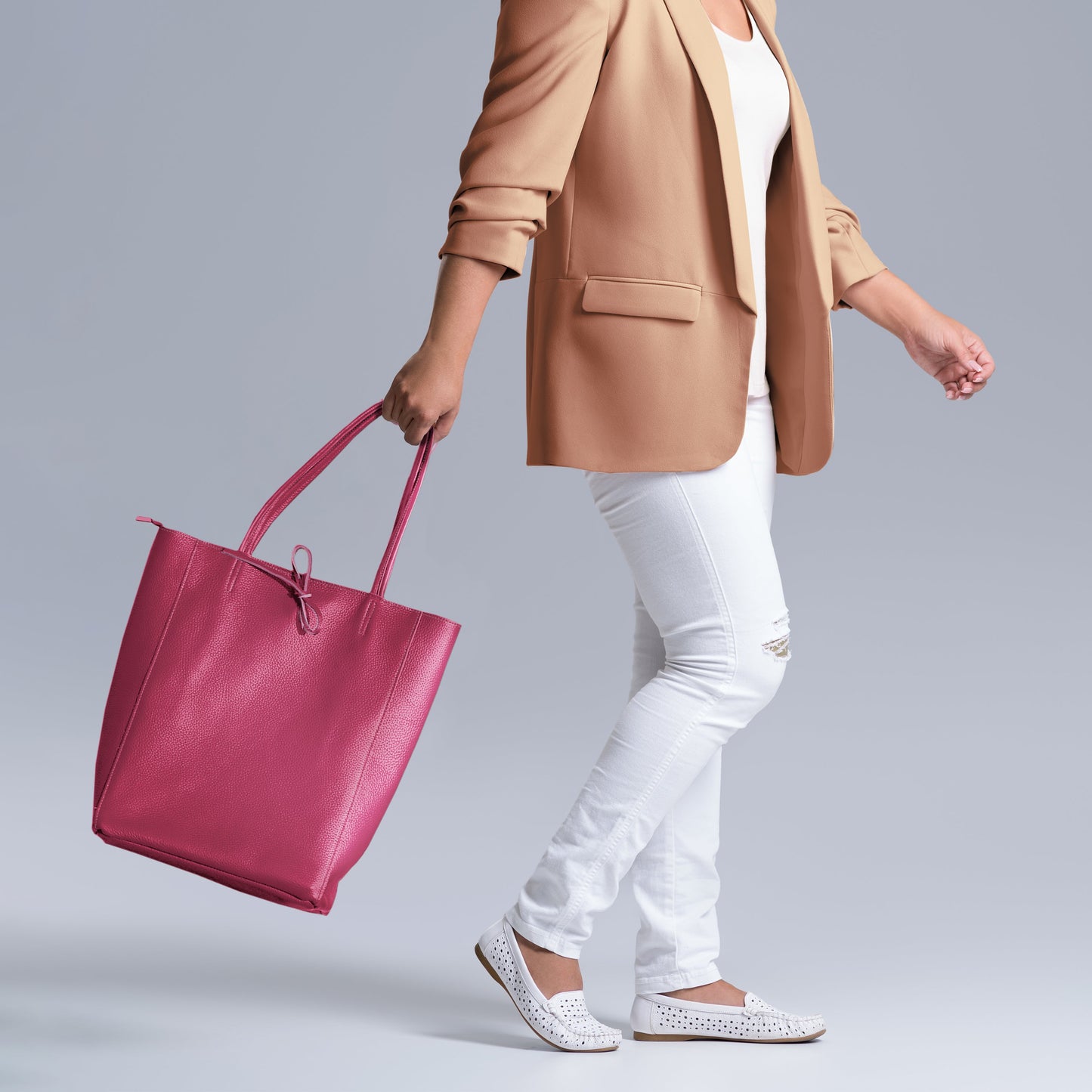 Italian Genuine Calf Leather Tote Bag 201718