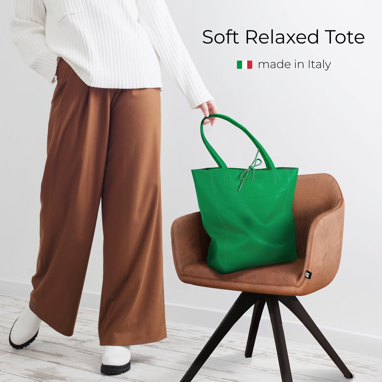 Italian Genuine Calf Leather Tote Bag 201718