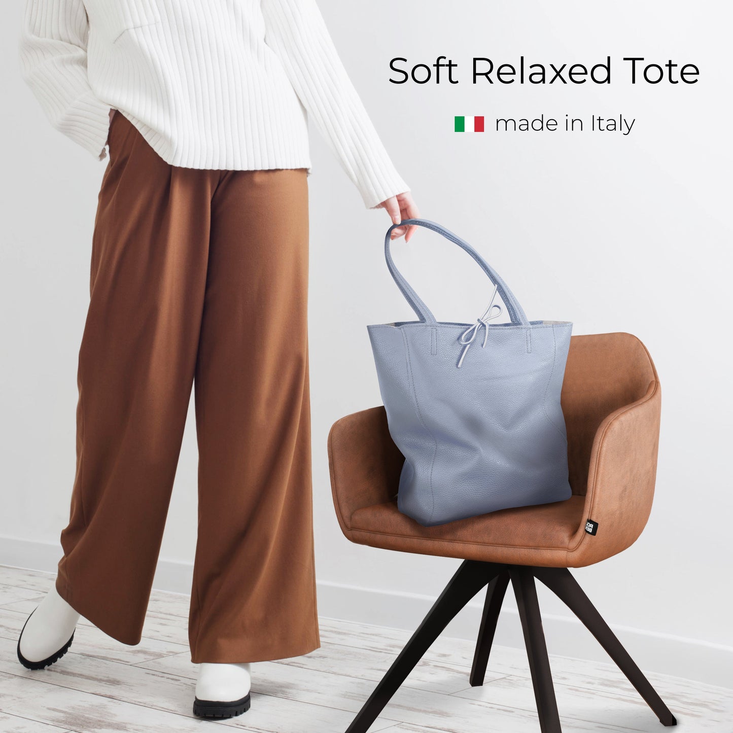 Italian Genuine Calf Leather Tote Bag 201718