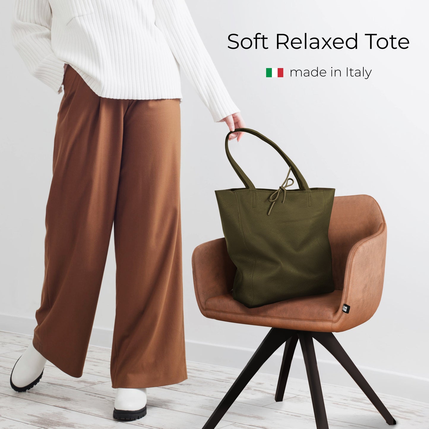 Italian Genuine Calf Leather Tote Bag 201718