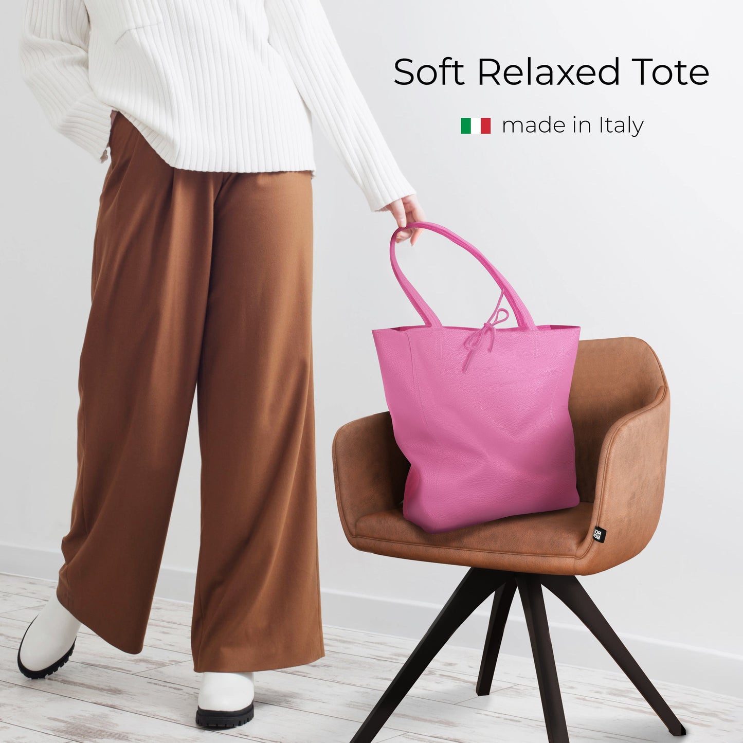 Italian Genuine Calf Leather Tote Bag 201718