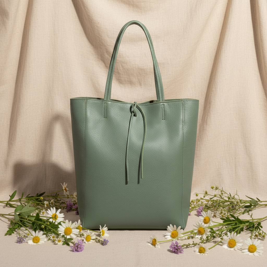 Italian Genuine Calf Leather Tote Bag 201718