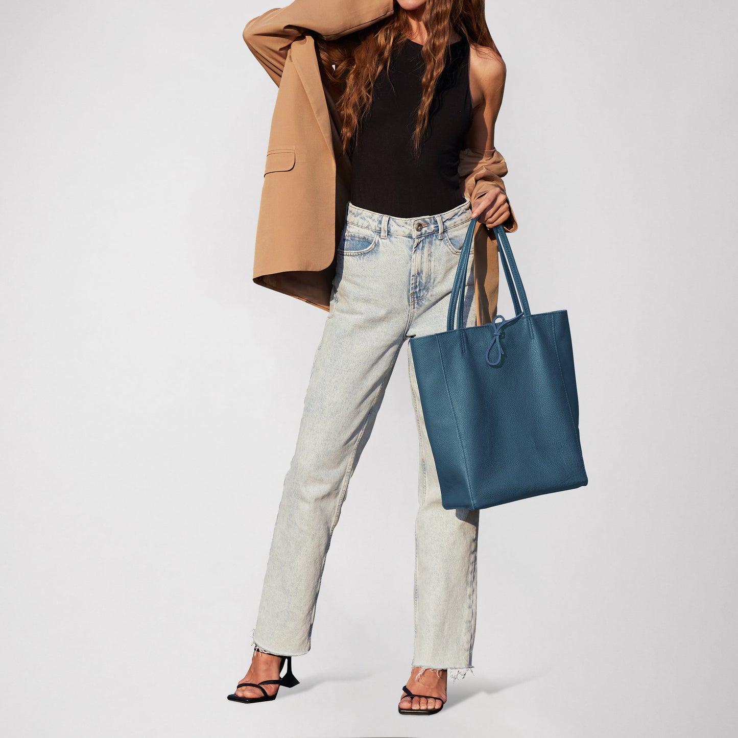 Italian Genuine Calf Leather Tote Bag 201718