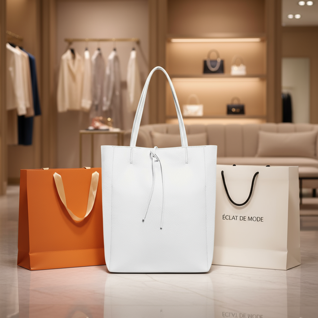 Italian Genuine Calf Leather Tote Bag 201718