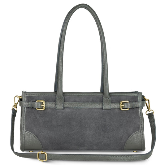 Italian Genuine Suede & Calf Leather Shoulder Bag 282615