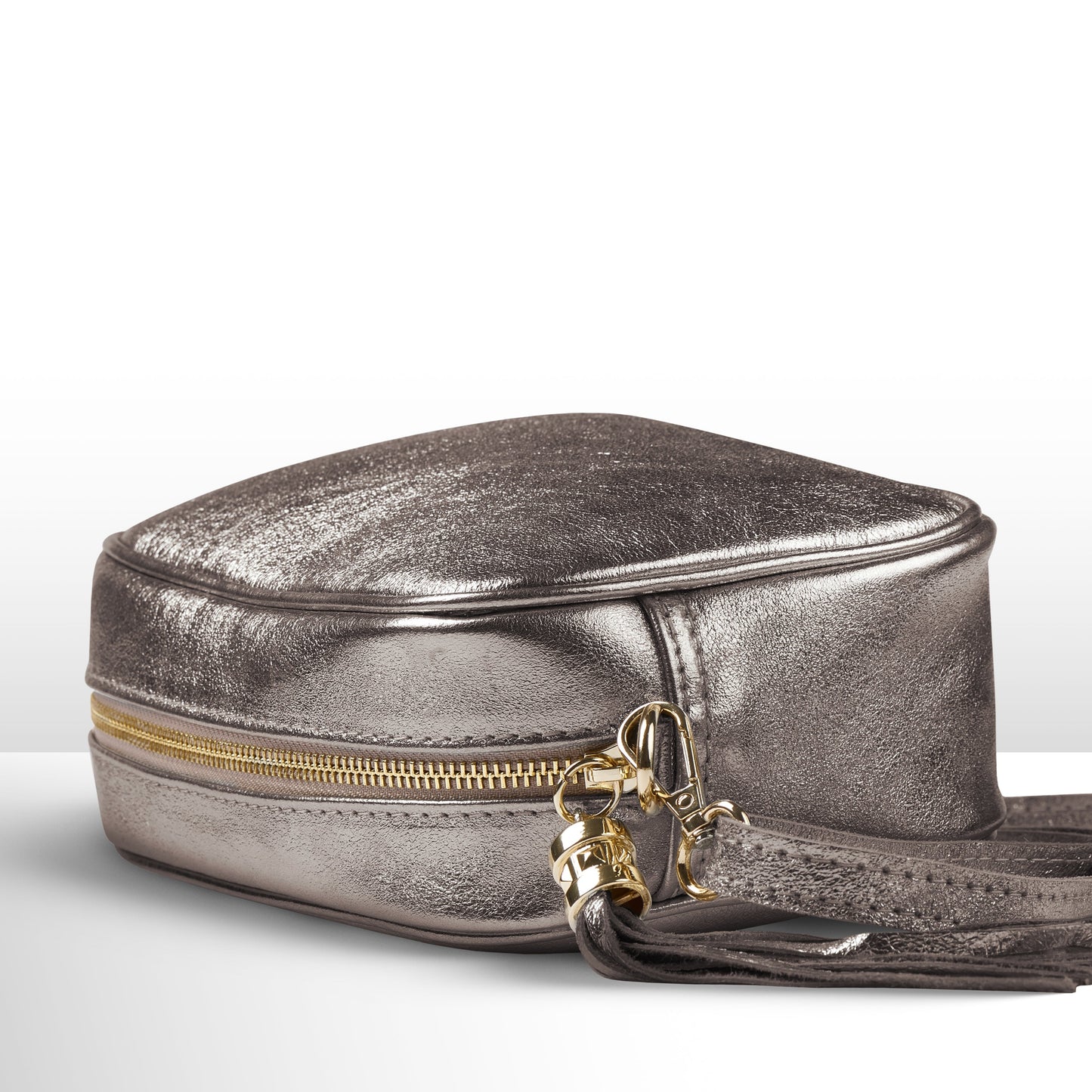 Italian Genuine Metallic Suede Crossbody Bag 231302