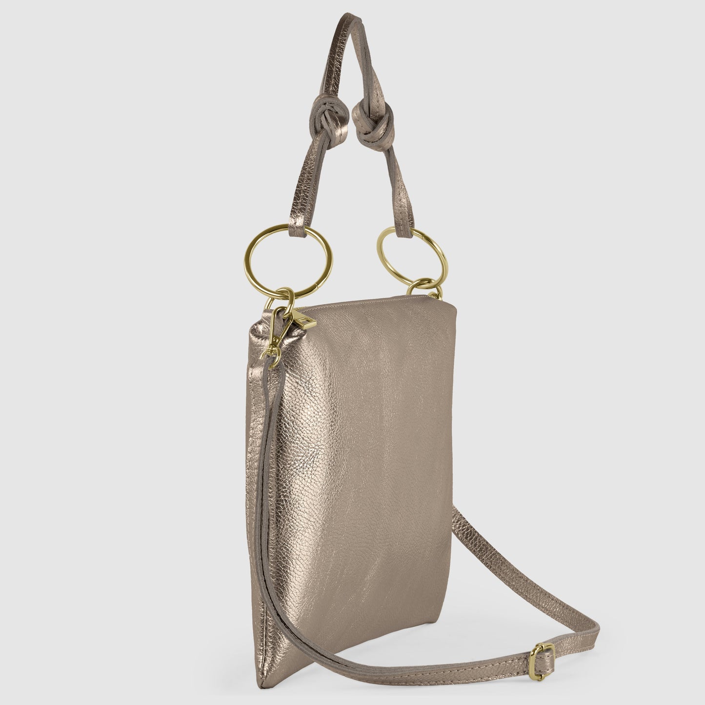 Italian Genuine Metallic Calf Leather Shoulder Bag 171551