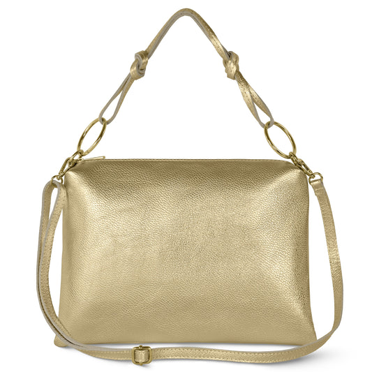 Italian Genuine Metallic Calf Leather Shoulder Bag 171551