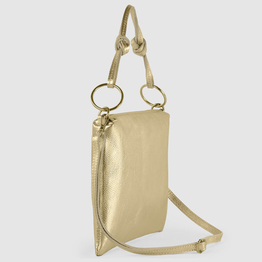 Italian Genuine Metallic Calf Leather Shoulder Bag 171551