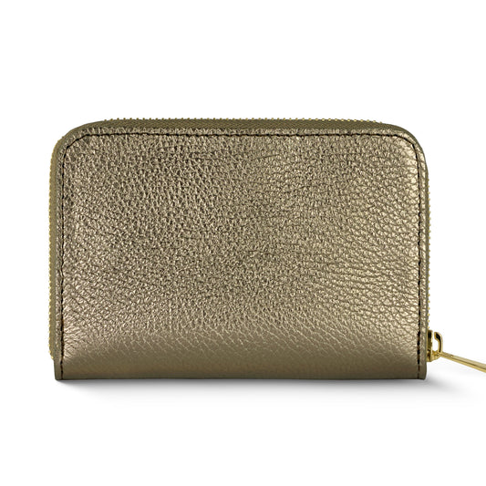 Italian Genuine Metallic Calf Leather Wallet 650988