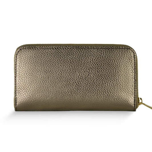 Italian Genuine Metallic Calf Leather Wallet 651088