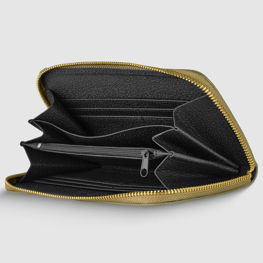 Italian Genuine Metallic Calf Leather Wallet 651088