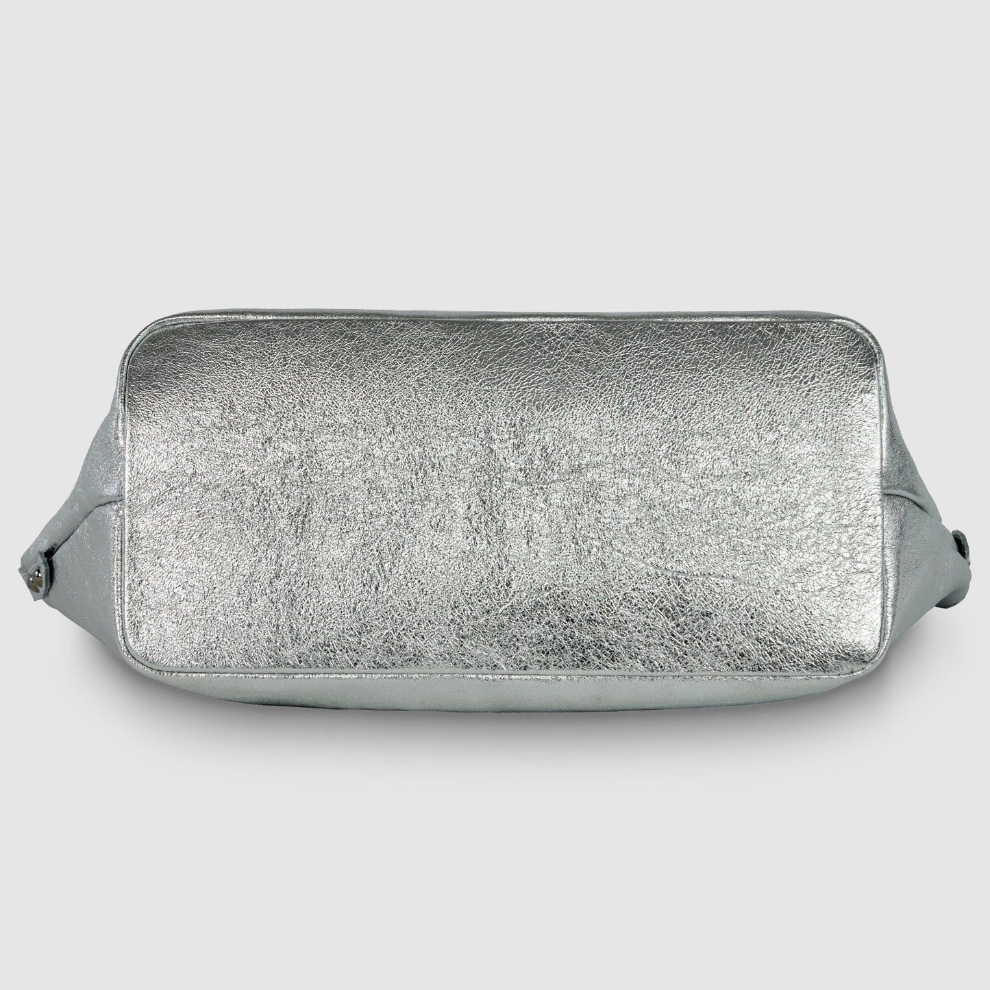 Italian Genuine Metallic Suede Top-Handle Bag 112334
