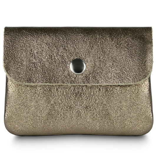 Italian Genuine Metallic Suede Wallet 000350
