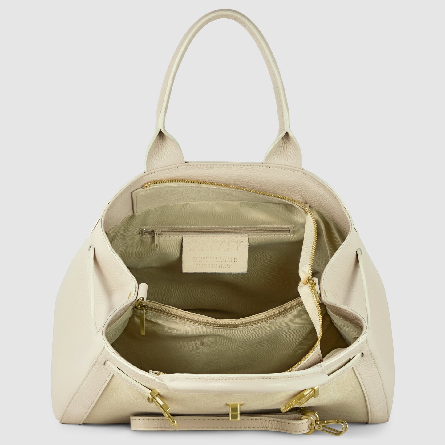Italian Genuine Suede & Calf Leather Top-Handle Bag 333155