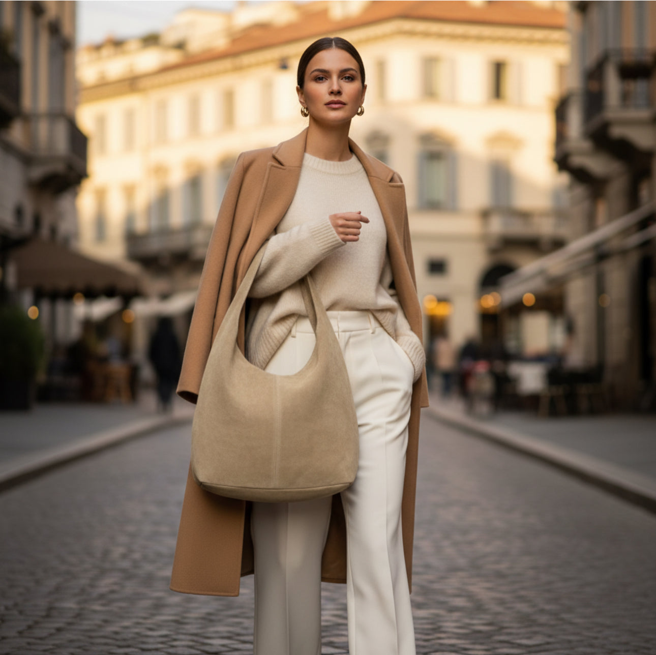 Italian Genuine Suede Hobo Bag 011943