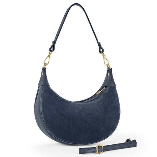Italian Genuine Suede & Calf Leather Shoulder Bag 222024