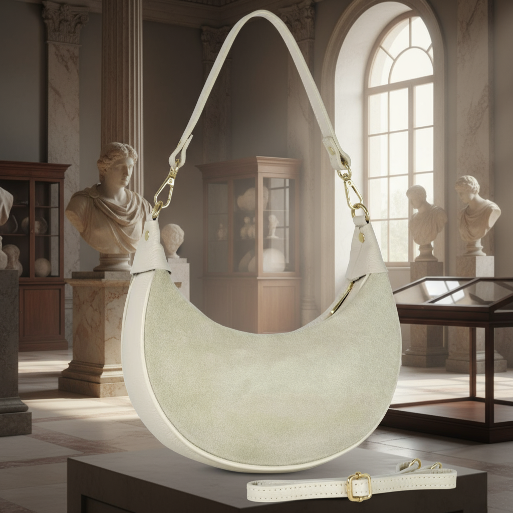 Italian Genuine Suede & Calf Leather Shoulder Bag 222024