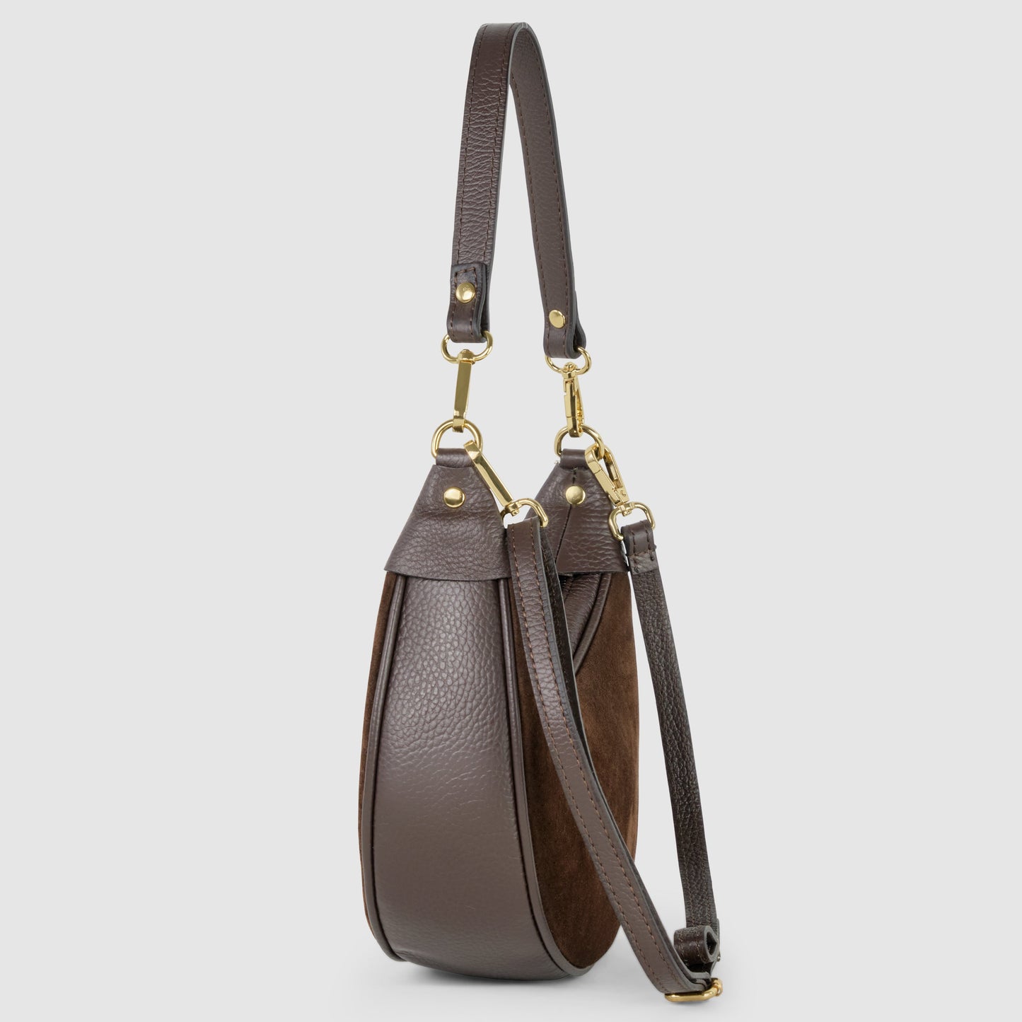 Italian Genuine Suede & Calf Leather Shoulder Bag 222024