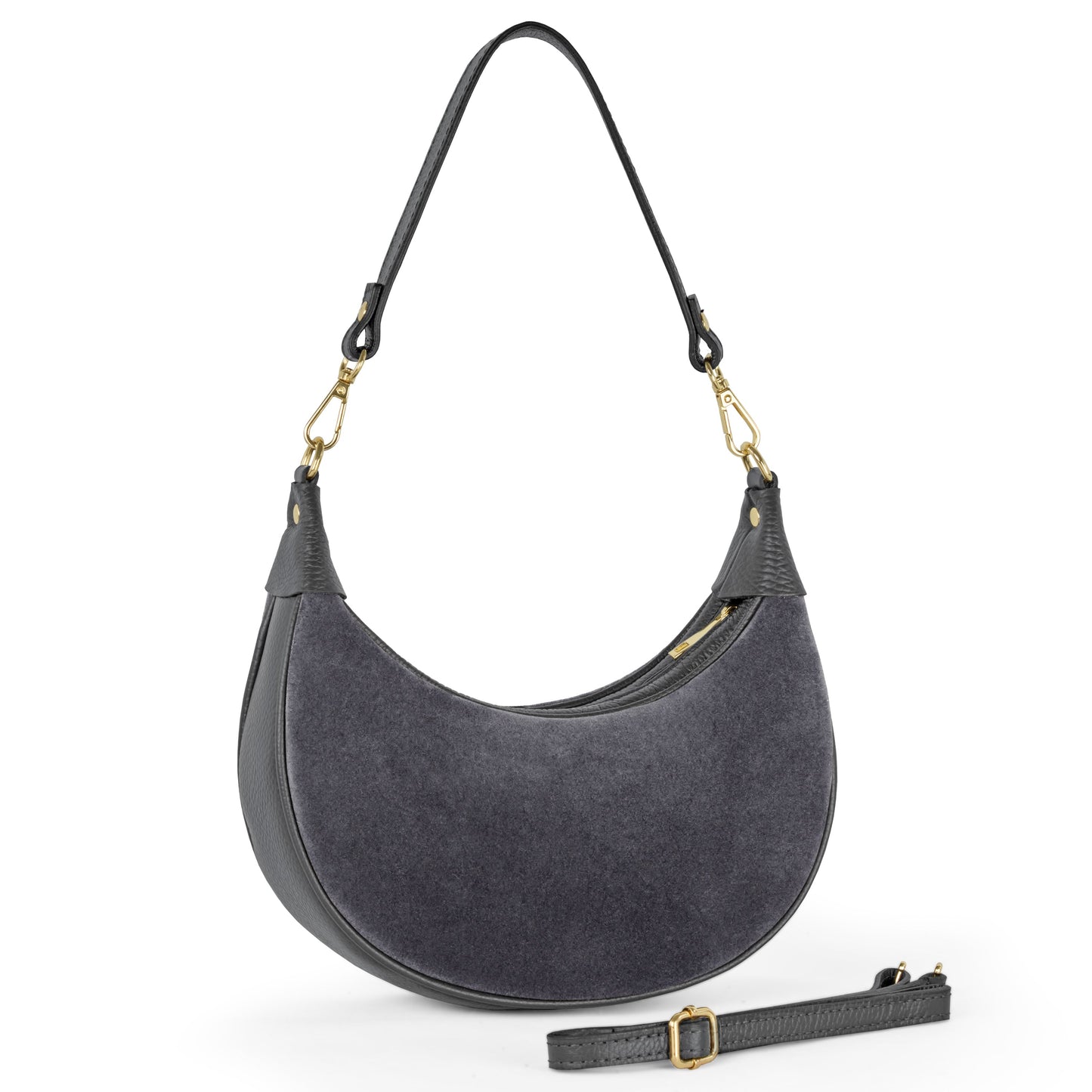 Italian Genuine Suede & Calf Leather Shoulder Bag 222024