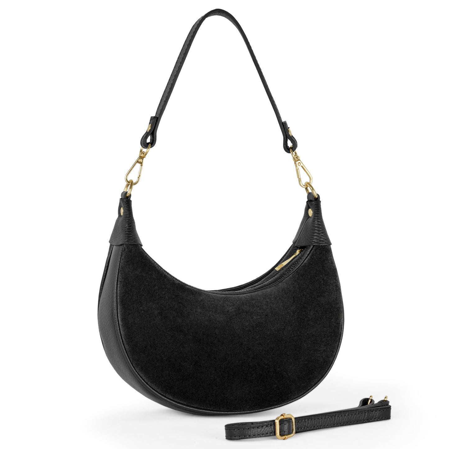 Italian Genuine Suede & Calf Leather Shoulder Bag 222024