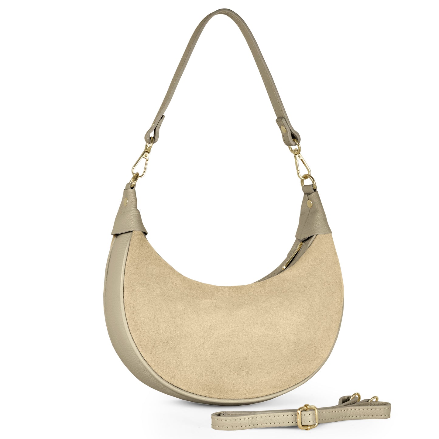 Italian Genuine Suede & Calf Leather Shoulder Bag 222024
