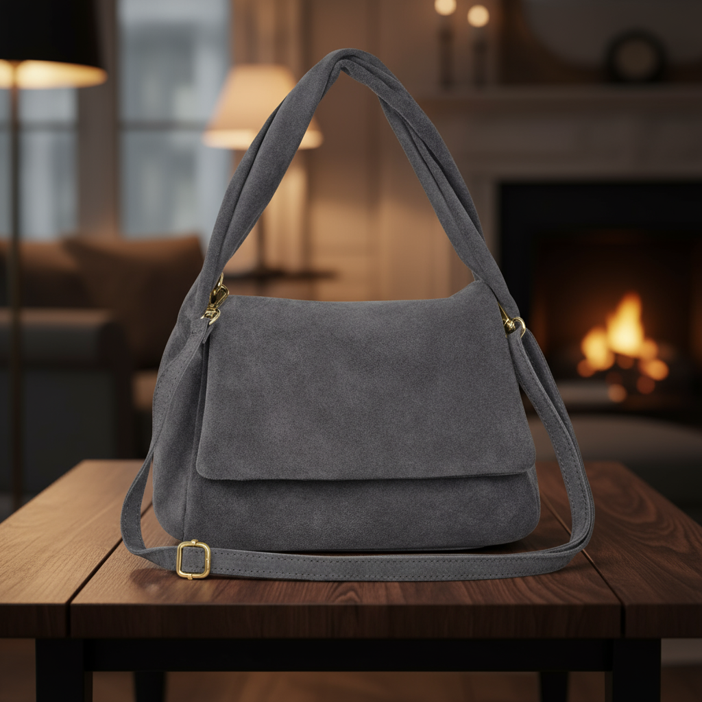 Italian Genuine Suede Top-Handle Bag 262495
