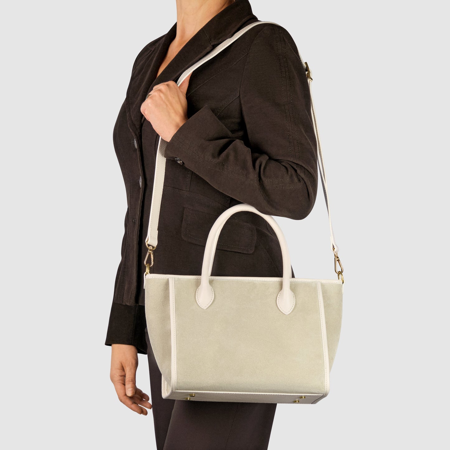 Italian Genuine Suede Top-Handle Bag 292711