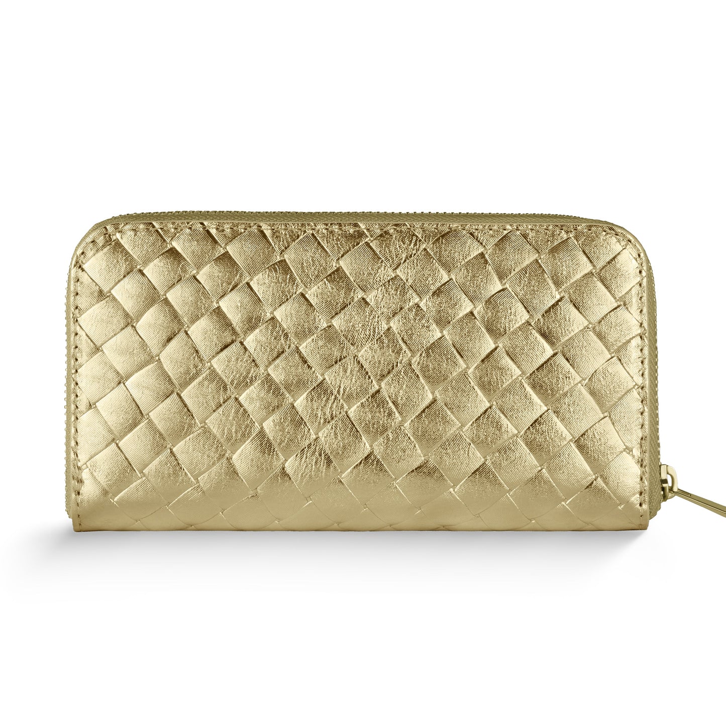 Italian Genuine Weave Metallic Suede Wallet 651088