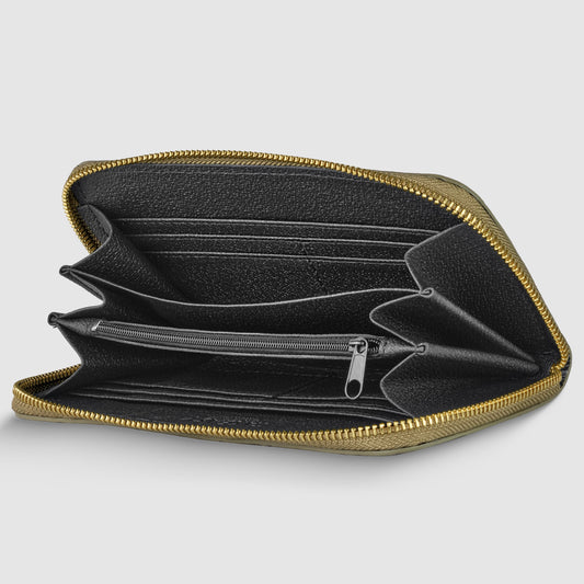 Italian Genuine Weave Metallic Suede Wallet 651088