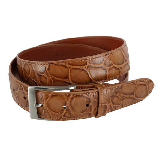Toby Mock Turtle Embossed Italian Leather 35mm Belt Trafalgar Store