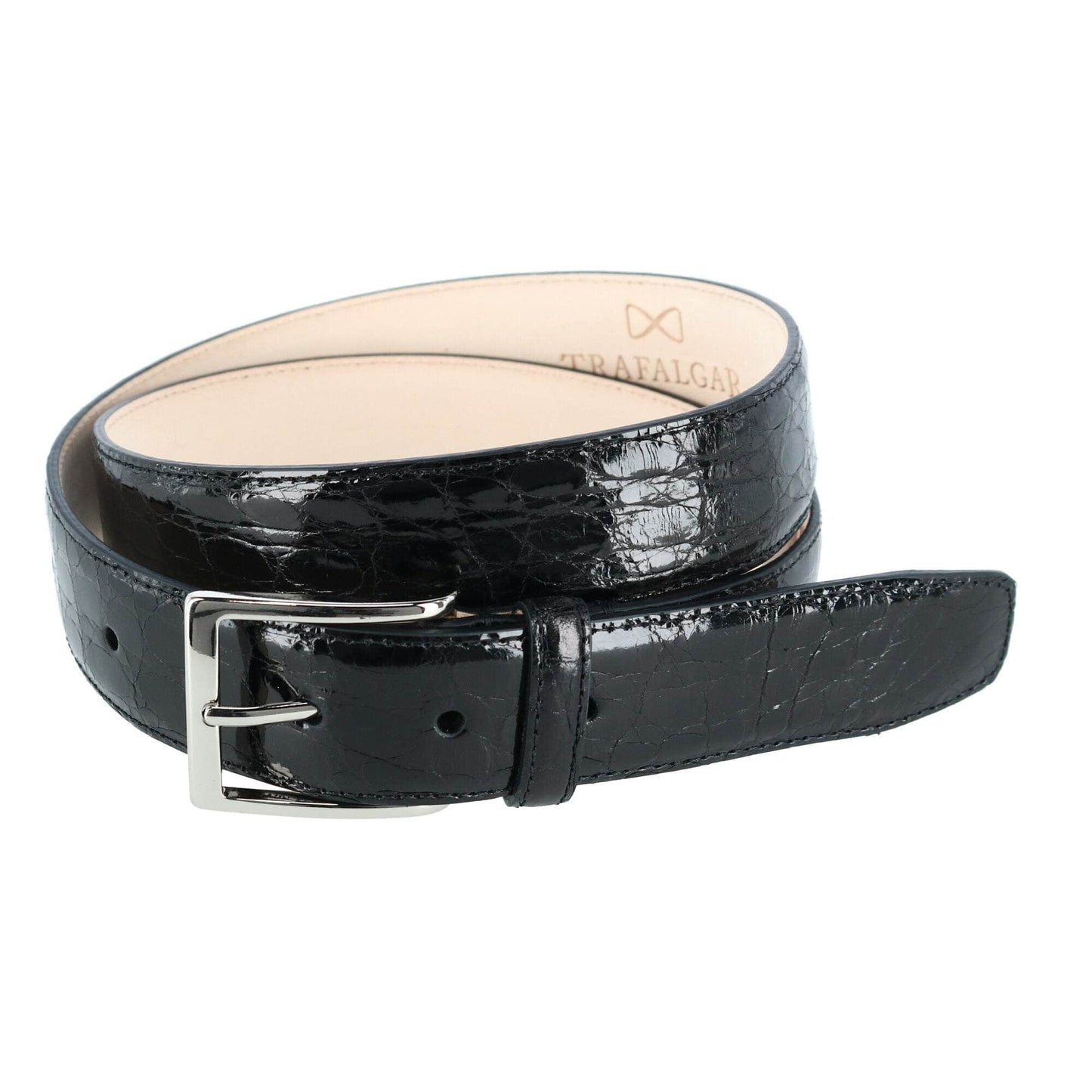 Genuine Caiman Crocodile 35mm Leather Dress Belt