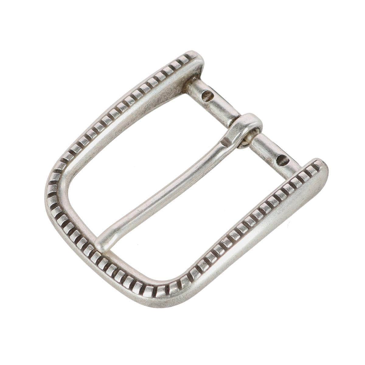 35mm Detailed Italian Silver Rounded Buckle