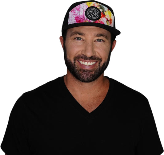 THB Hat - Flat Bill - Fall Leaves - Black - Laser Mesh