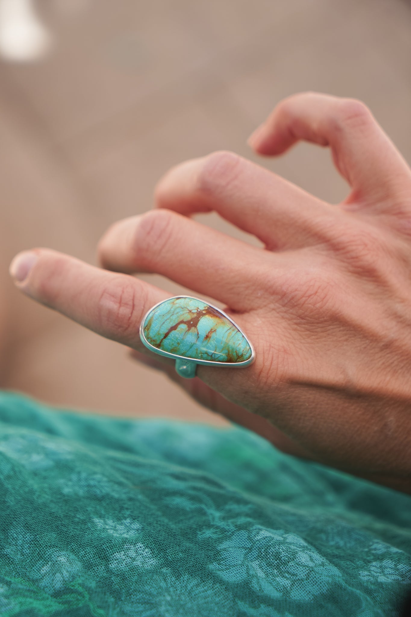 The Oasis Ring in Royston Turquoise (CHOOSE YOUR SIZE + STONE)