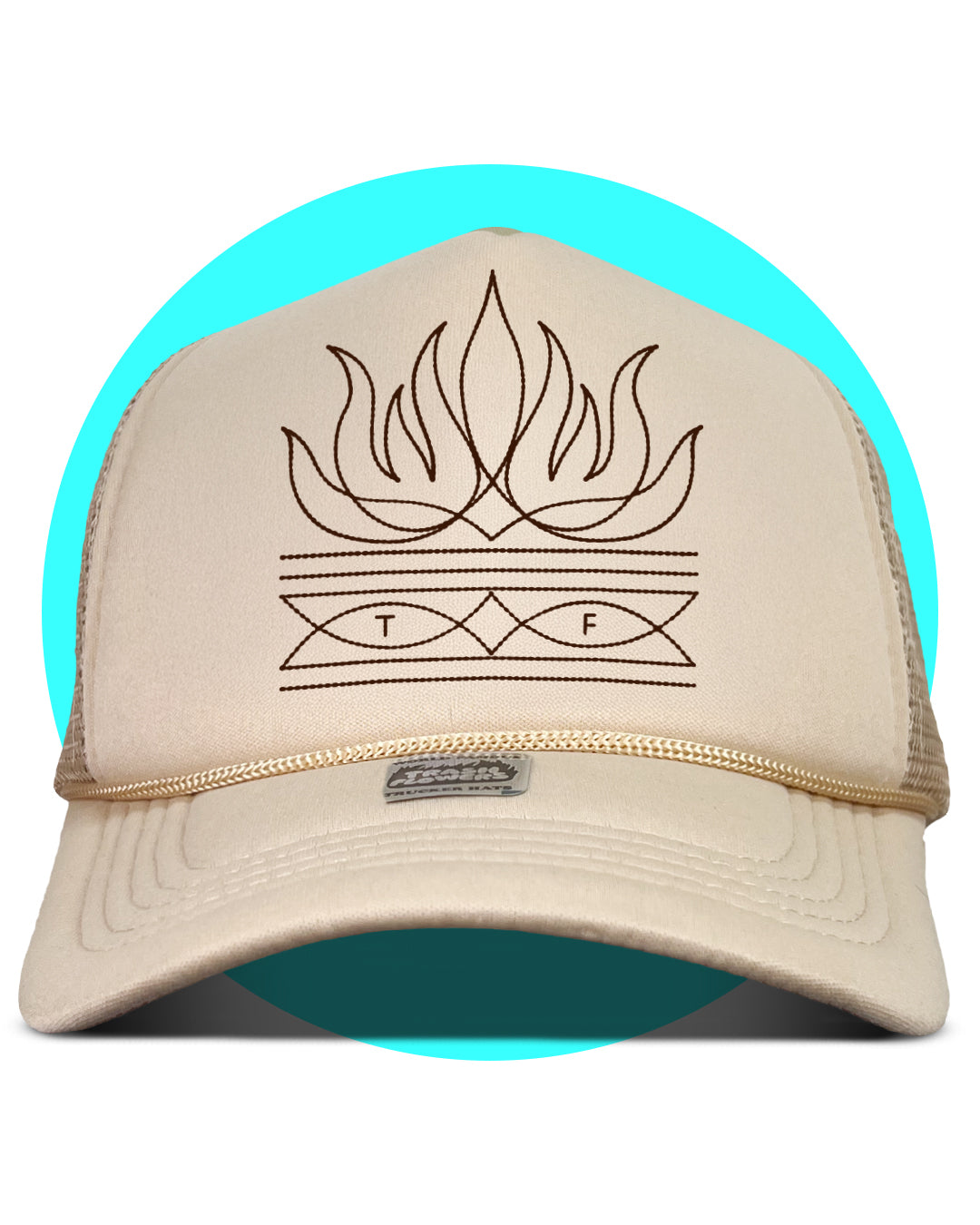 Trash Flowers Flame Toe Bug Boot Stitch Trucker hat