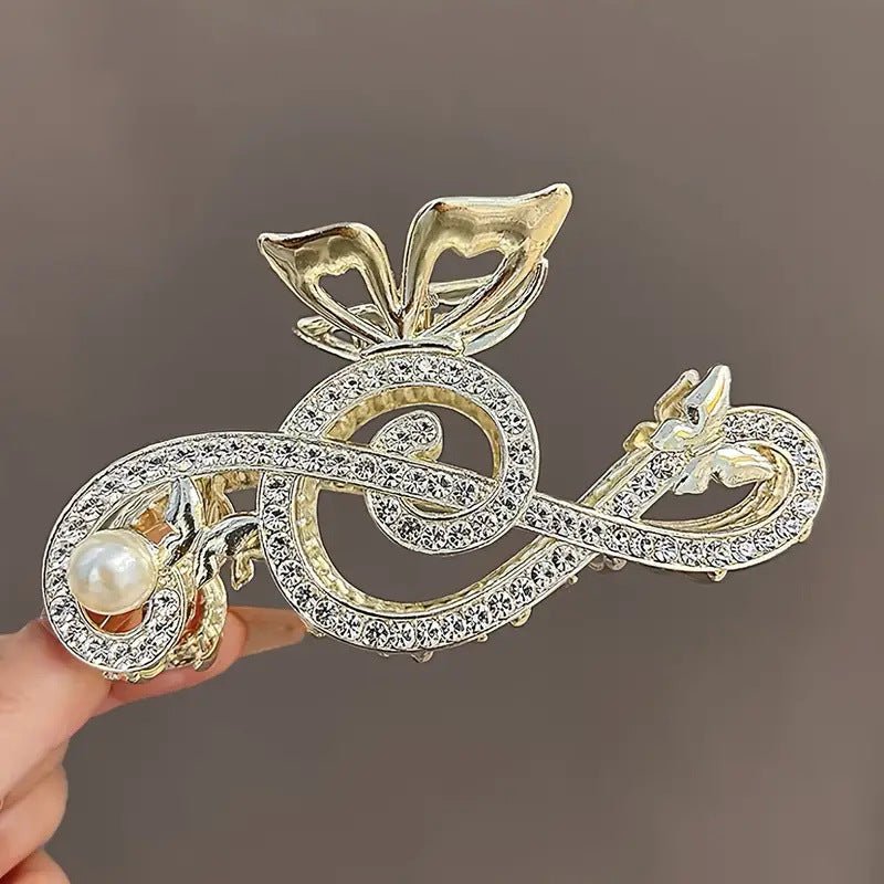 Treble Clef Hair Clip – Crystal Rhinestone Music Note Barrette