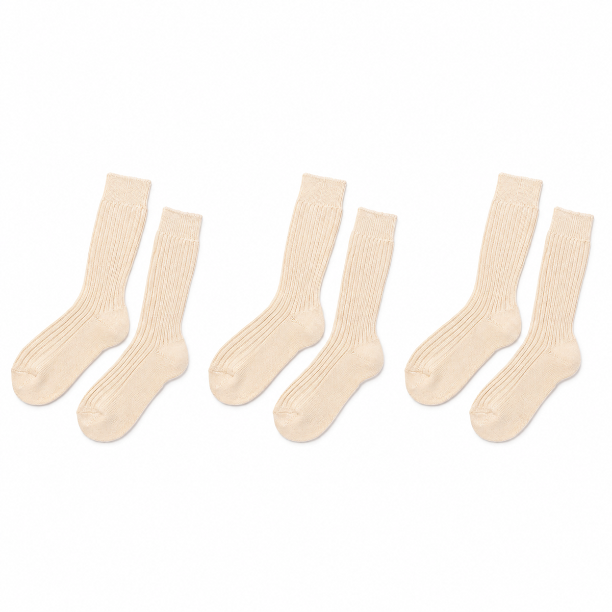 tittimitti® Men’s 100% Organic Cotton Boot Socks 3-Pack – Thick Warm Winter Crew Socks (Made in Italy)